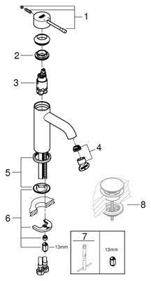 Grohe EH-WT-Batterie Essence 24172_1 S-Size glatter Körper, Farbe phantom black Bild 2