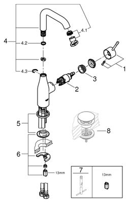 Grohe EH-WT-Batterie Essence 24177_1 L-Size glatter Körper, Farbe phantom black Bild 2