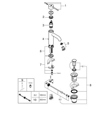 Grohe Einhand-Waschtischbatterie Essence 24180_1 S-Size Mittelstellung kalt, Farbe chrom Bild 2