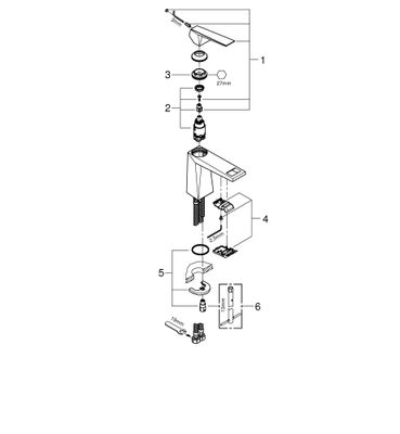 Grohe EH-WT-Batterie Allure Brilliant 24342 M-Size gl.Körper hard graph. geb, Farbe hard graphite Bild 2