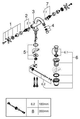 Grohe 2-Griff-Bidetbatt. Atrio Kreuz-Griff, Farbe chrom Bild 2