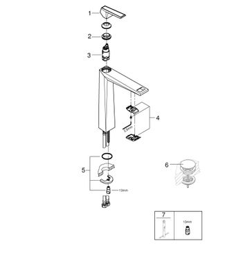 Grohe EH-WT-Batt. Allure Bril. PC 24419 XL-Size Gr. VN-Caesarst. hard grap. geb, Farbe hard graphite Bild 2