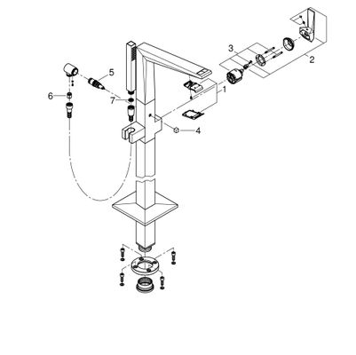 Grohe Wannenbatt. Allure Bril. PC 24422 Bodenmont. Gr. Raendelstr, Farbe supersteel Bild 2