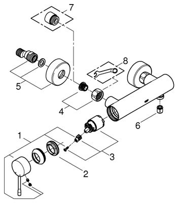 Grohe Einhebel-Aufputz-Brausebatterie Essence, für, 91 mm Bild 2