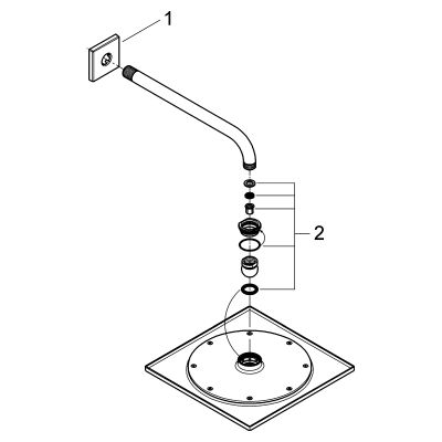 Grohe Kopfbrauseset Rainshower F-Series 10'' 26060 Brausearm 286 mm, 93 x 30 mm, Farbe chrom Bild 2
