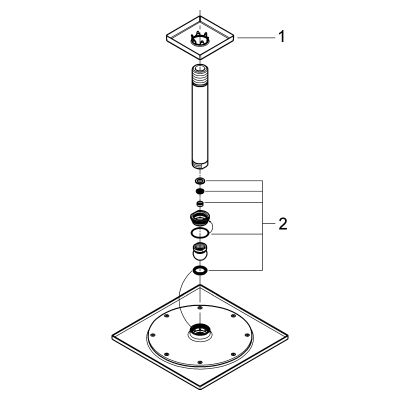 Grohe Kopfbrauseset Rainshower F-Series 10'' DA 1 Strahl 9,5l/min, 100 x 305 mm, Farbe chrom Bild 2