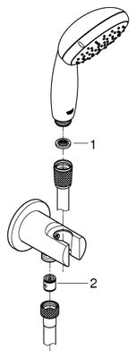 Grohe Wandhalterset Tempesta 100 26406_1 2 Strahlarten 5,7 l/min, Farbe chrom Bild 2