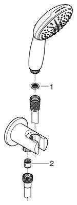 Grohe Wandhalterset Tempesta 110 26406_3 2 Strahlarten 7,4l, Farbe chrom Bild 2