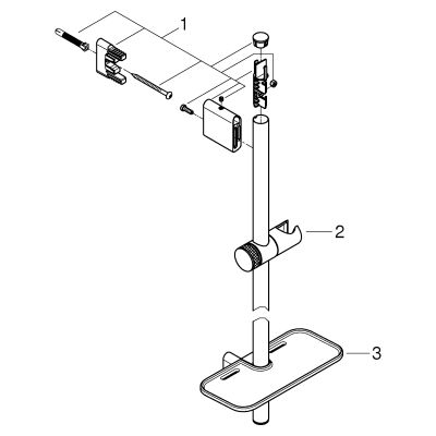 Grohe Brausestange Rainshower Smart Active 26603 900 mm hard graphite geb, Farbe grau Bild 2
