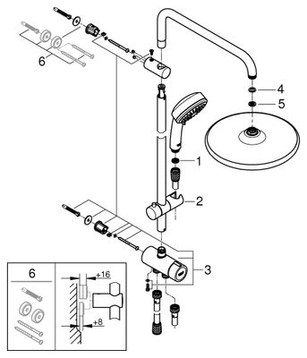 Grohe Duschsystem Tempesta Cosmop. 250, mit Umstellung, Farbe chrom Bild 2