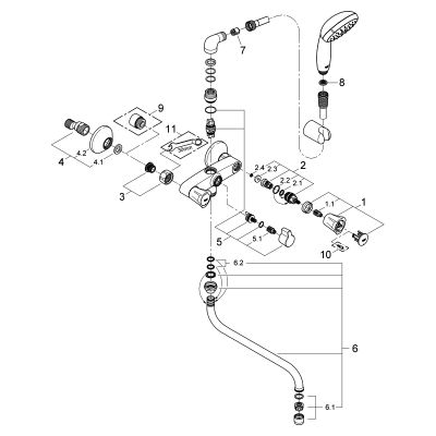 Grohe 2-Griff-Mehrzweckbatterie Costa 26790_1, mit Tempesta Wandhalterset, 100 x 200 mm, Farbe chrom Bild 2