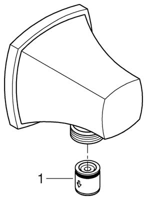 Grohe Wandanschlussbogen Grandera Aussengewinde eigensicher, 70 mm, Farbe chrom Bild 2