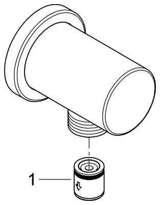 Grohe Wandanschlussbogen Rainshower Rosette rund, 1/2", hard graphite gebürstet, 64 mm, Farbe hard graphite Bild 2