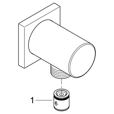 Grohe Wandanschlussbogen Rainshower 27076, mit Aussengewinde, Farbe moon white Bild 2