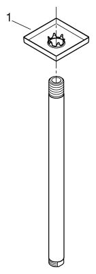 Grohe Deckenauslass Rainshower eckige Rosette Laenge, 292 mm, Farbe chrom Bild 2