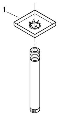 Grohe Deckenauslass Rainshower DN 15 eckige, Rosette Laenge, 142 mm, Farbe chrom Bild 2