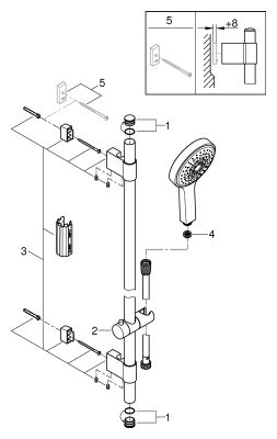 Grohe Brausestangenset Power&Soul C 130 600 mm 4+ Strahlarten, Farbe silberfarben Bild 2