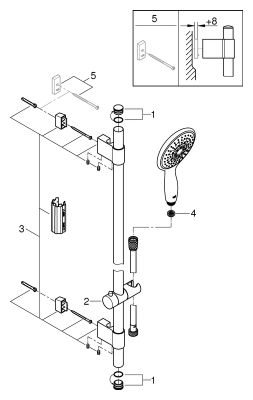 Grohe Brausestangenset Power&Soul 130 600 mm 4+ Strahlarten, Farbe silberfarben Bild 2