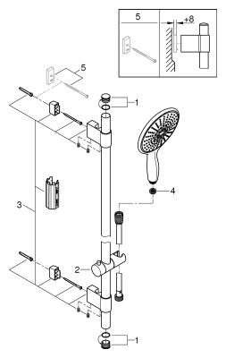 Grohe Brausestangenset Power&Soul 160 600 mm 4+ Strahlarten, Farbe chrom Bild 2