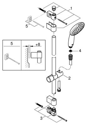 Grohe Brausegarnitur Tempesta 110 900 mm, 1-strahlig, Farbe chrom Bild 2