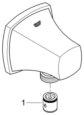 Grohe Wandanschlussbogen Grandera 27970 Aussengewinde eigensicher chrom / gold, Farbe chrom, gold Bild 2