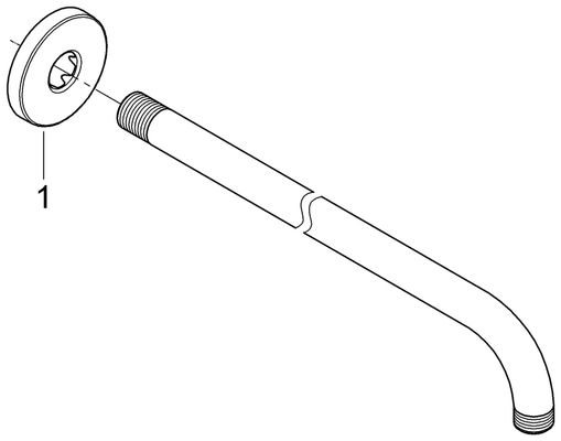 Grohe Brausearm Rainshower modern DN 15 Ausladung 380 mm, 380 x 380 mm, Farbe chrom Bild 2