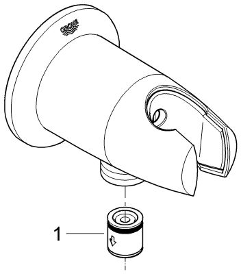 Grohe Wandanschlussbogen Movario eigensicher, mit Brausehalter, DN 15, Farbe chrom Bild 2