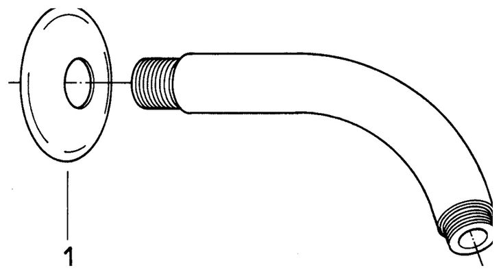 Grohe Brausearm Relexa Ausladung, 147 mm, Farbe chrom Bild 2