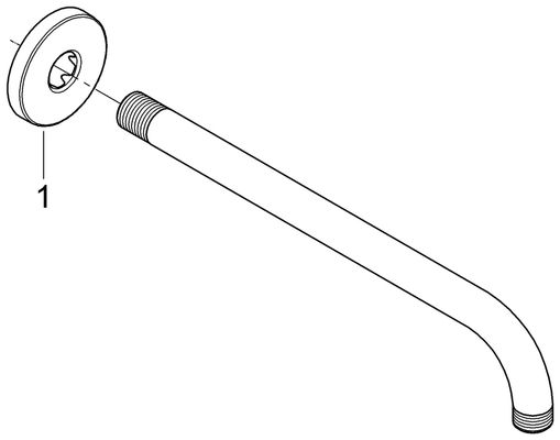 Grohe Brausearm Rainshower modern DN 15 Ausladung 282 mm, 286 x 286 mm, Farbe chrom Bild 2