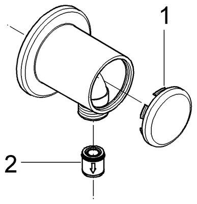 Grohe Wandanschlussbogen Relexa eigensicher, DN 15, Farbe silberfarben Bild 2