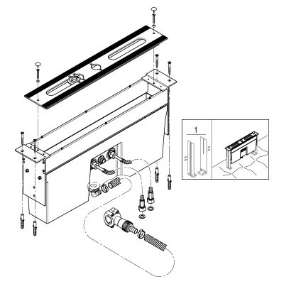 Grohe 4/5-L-Wannenkombination Unterbau 29037_2 Fliesenbankmontage DIN18534:2017 Bild 2