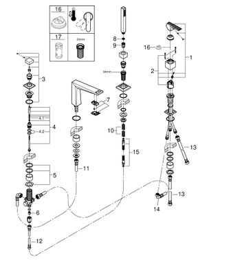 Grohe 4L-Wannenkomb. Allure Brilliant PC Griff Raendelstruktur, Farbe chrom Bild 2