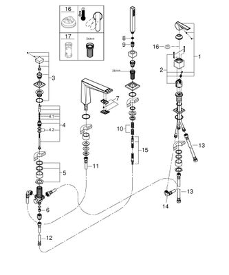 Grohe 4L-Wannenkomb. Allure Brilliant PC 29527 Griff VN-Caesarstone, Farbe supersteel Bild 2