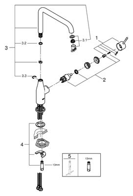 Grohe EH-Spültischbatterie Essence hoher Auslauf, Farbe silberfarben Bild 2