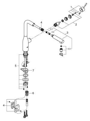 Grohe EH-Spültischbatterie Essence 30270 herausziehbare Spülbrause, Farbe silberfarben Bild 2