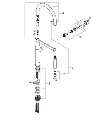 Grohe EH-Spültischbatterie Essence ausziehbare Profibrause, Farbe silberfarben Bild 2