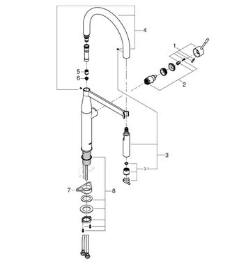Grohe EH-Spültischbatterie Essence 30503, mit Profibrause, Farbe phantom black Bild 2