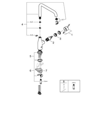 Grohe EH-Spültischbatterie Essence 30505 schwenkbarer Rohrauslauf, Farbe phantom black Bild 2