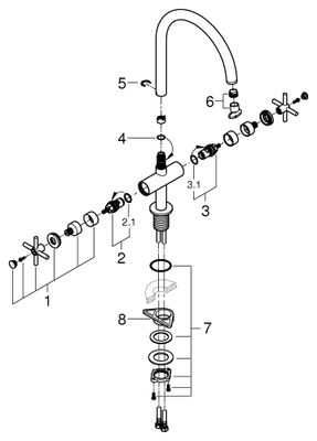 Grohe 2-Griff-Spültischbatterie Atrio 30609 C-Auslauf hard graphite gebürstet, Farbe hard graphite Bild 2