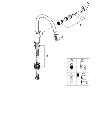 Grohe Einhand-Spültischbatterie Baüdge 31367_1 hoher Auslauf, Farbe chrom Bild 2