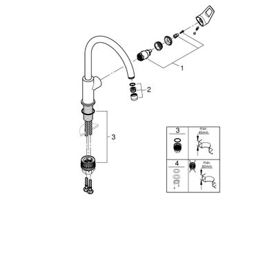 Grohe Einhand-Spültischbatterie BauLoop 31368_1 hoher Auslauf, Farbe chrom Bild 2