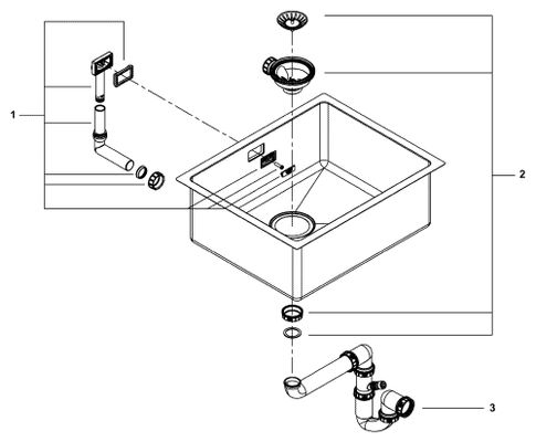 Grohe Unterbau-Edelstahlspüle K700 31574_1 1 Becken, 200 x 450 mm Bild 2