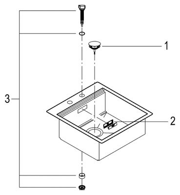 Grohe Edelstahlspüle K800 31583 1 Becken 518 x 560 mm Einbau flächenbündig, 640 mm, Farbe silber Bild 2