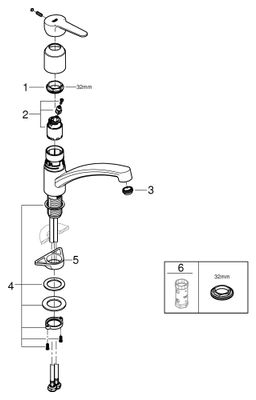 Grohe EH-Spültischbatterie Baüco 31680 flacher Auslauf, Farbe chrom Bild 2