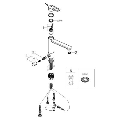 Grohe EH-Spültischbatterie BauLoop mittelhoher Absperrventil, Farbe chrom Bild 2