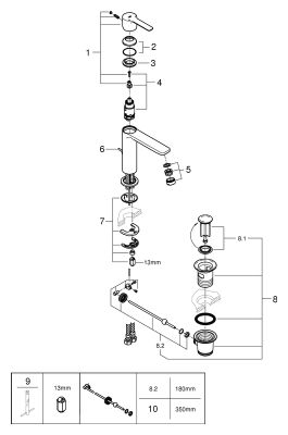 Grohe EH-Waschtischbatterie Lineare 32114_1 S-Size hard graphite gebürstet, Farbe hard graphite Bild 2