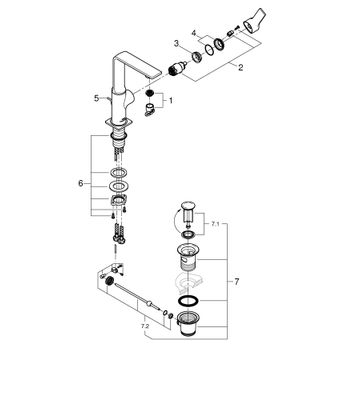 Grohe EH-WT-Batterie Allure 32146_1 L-Size cool sunrise gebürstet, Farbe cool sunrise Bild 2