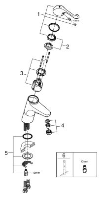 Grohe Sicherheitsmisch-WT-Batt. Euröco Special 32790 hoch glatter Körper, Farbe chrom Bild 2