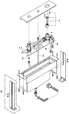 Grohe Dreiloch-Einhebel-Wannenkombinat. Allure Unterbau, für Fliesenbankmontage Bild 2