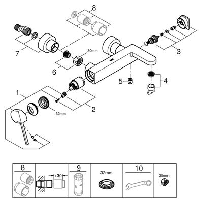 Grohe EH-Wannenbatterie Plus 33553_3 Wandmontage, Farbe supersteel Bild 2